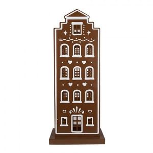 Hnědá kovová svítící perníková chaloupka Gingerbread House - 31*16*75 cm / 3*AA 5Y1251 obraz