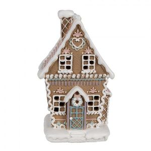 Hnědá svítící perníková chaloupka Gingerbread House - 13*10*21 cm / 3*AAA 6PR4309 obraz