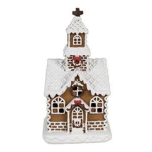 Hnědá svítící perníková chaloupka Gingerbread House - 8*7*15 cm 6PR4304 obraz