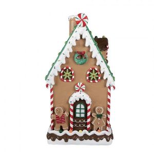 Hnědá zdobená perníková chaloupka Gingerbread House - 28*28*51 cm 6PR4253 obraz