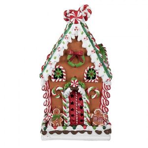 Hnědá zdobená perníková chaloupka Gingerbread House - 20*20*37 cm 6PR4252 obraz