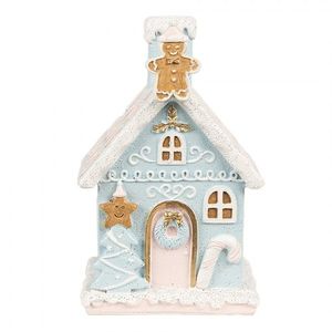 Modrá svítící perníková chaloupka Gingerbread House - 9*8*15 cm 6PR4200 obraz