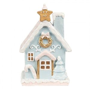 Modrá svítící perníková chaloupka Gingerbread House - 9*8*15 cm 6PR4201 obraz