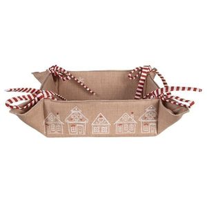 Košík na pečivo s perníkovými chaloupkami Gingerbread Bliss - 35*35*8 cm GBB47 obraz