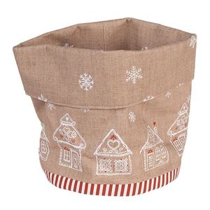 Košík na pečivo s perníkovými chaloupkami Gingerbread Bliss - Ø 15*16 cm GBB50 obraz