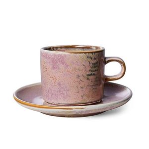 Rustikálně růžový porcelánový šálek s podšálkem Chef - Ø 8*6, 5 cm / 220 ml ACE7165 obraz