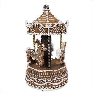 Vánoční perníkový hrací kolotoč Gingerbread Carousel - Ø 12*22 cm 6PR4972GG obraz