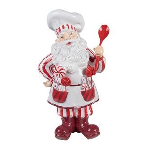 Bílo-červená dekorace figurína Santa Claus kuchař - 26*20*47 cm 6PR4244 obraz