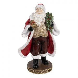 Červená vánoční dekorace Santa s dárkem - 13*10*23 cm 6PR4278 obraz