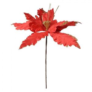 Dekorace zápich červená květina vánoční hvězda Poinsettia - Ø 34*48 cm 65834 obraz