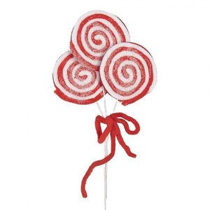 Bílo-červený vánoční zápich lízátka Lollipop - 15*1*30 cm 65854 obraz