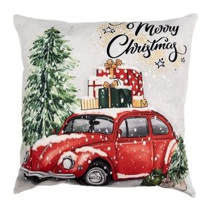 Vánoční povlak na polštář s broukem a dárky Merry Christmas - 45*45 cm KT021.374 obraz