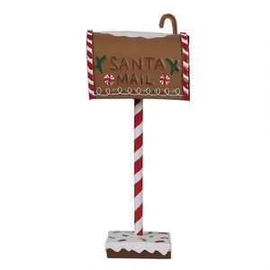 Hnědá kovová dekorace schránky Santa - 14*8*37 cm 6Y5629 obraz