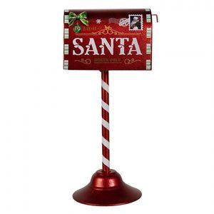 Červená vánoční dekorace schránky Santa - 16*12*32 cm 6Y5624 obraz