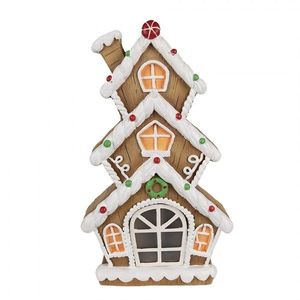 Vánoční perníková chaloupka s Led světýlky Gingerbread House - 24*11*41 cm 6MG0051 obraz