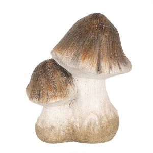 Béžovo-hnědá keramická dekorace houby Mushroom - 10*7*12 cm 6CE1768 obraz