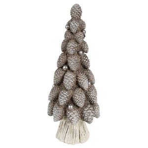 Hnědá dekorace vánoční stromek se šiškami Christmas Tree - Ø 7*19 cm 6PR4298 obraz