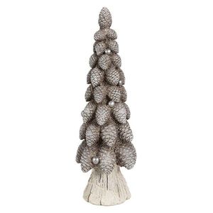 Hnědá dekorace vánoční stromek se šiškami Christmas Tree - Ø 8*24 cm 6PR4297 obraz