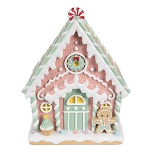 Růžová perníková chaloupka Gingerbread House - 20*16*25 cm 6PR4263 obraz