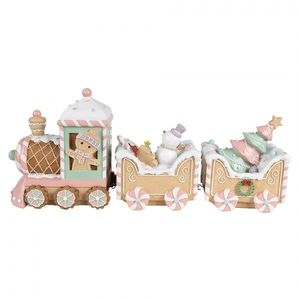 Barevný vánoční perníkový vláček Gingerbread Train Pastello - 45*12*19 cm 6PR4266 obraz