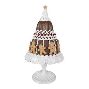 Dekorace dort s perníčky na podnosu na noze Gingerbread Cake - Ø 29*52 cm 6PR4247 obraz