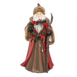 Veliká vánoční dekorace Santa Claus v plášti a Led světýlky - 65*49*122 cm 5PR0138 obraz