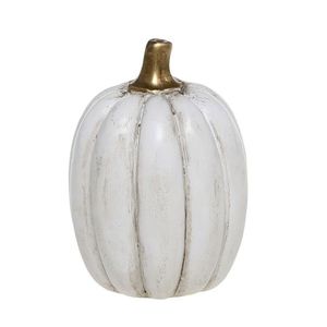 Bílá antik dekorace dýně Pumpkin gold - Ø 5*7 cm 39103319 obraz