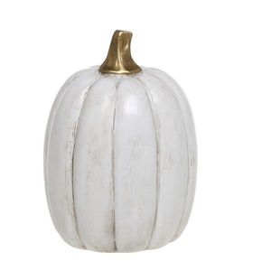 Bílá antik dekorace dýně Pumpkin gold - Ø 8*13 cm 39103419 obraz