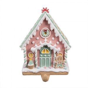 Háček na punčochu perníková chaloupka Gingerbread House - 13*10*18 cm 6PR4264 obraz