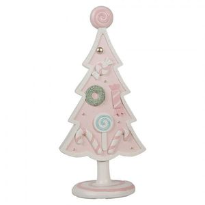 Pastelově růžová dekorace vánoční stromek Christmas Tree - 12*9*25 cm 6PR4219 obraz