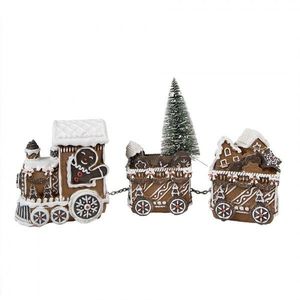 Vánoční perníkový vláček s Led světýlky Gingerbread Train - 30*8*16 cm 6PR4973GG obraz