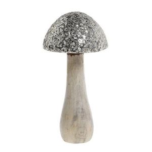 Přírodní dřevěná dekorace houba se třpytkami Mushroom - Ø 12*25 cm 52074900 obraz