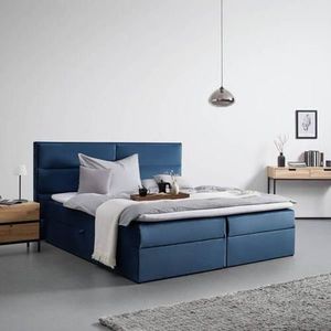 Boxspring postel KILIAN, modrá, 180x200 obraz