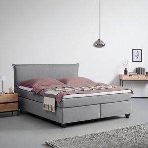 Postel boxspring s toperem, 180x200 cm, šedá obraz