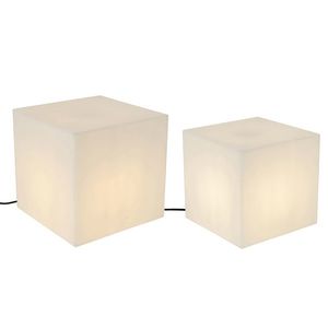 Sada 2 venkovních stojacích lamp bílých 30 a 38 cm čtvercových IP44 - Nura obraz