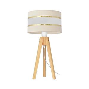 Stolní lampa HELEN 1xE27/60W/230V krémová/zlatá/borovice obraz