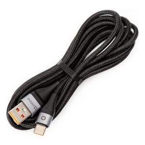 Pletený USB kabel USB-A / USB-C konektor 2m černá obraz