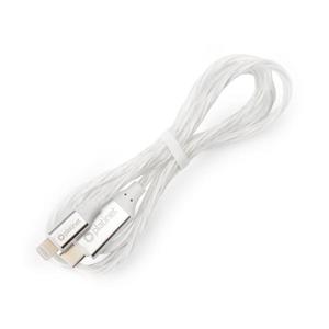 USB kabel USB-C / Lightning konektor s LED podsvícením 1m bílá obraz