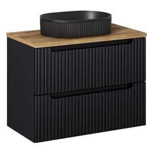 ArtCom Koupelnová skříňka s umyvadlem a deskou NOVA Black DU80/1 | 80 cm obraz