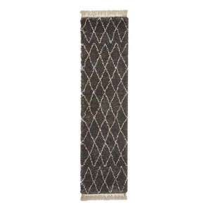 Tmavě šedý běhoun 60x230 cm Boho – Think Rugs obraz