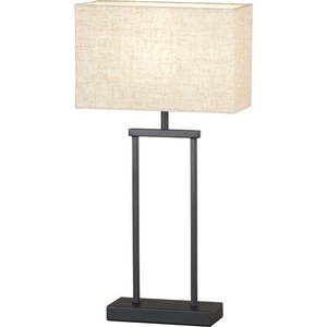 Černo-béžová stolní lampa s textilním stínidlem (výška 52 cm) Ann – Fischer & Honsel obraz