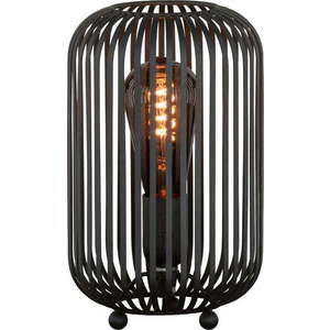 Černá stolní lampa s kovovým stínidlem (výška 25 cm) Cage – Fischer & Honsel obraz