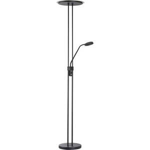 Černá LED stmívatelná stojací lampa se skleněným stínidlem (výška 182 cm) Driva – Fischer & Honsel obraz