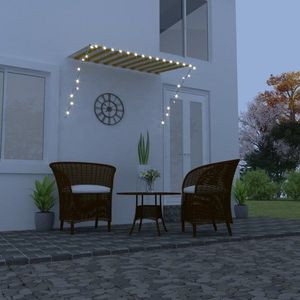 Zatahovací markýza s LED světlem 250x150 cm Dekorhome Bílá / žlutá obraz