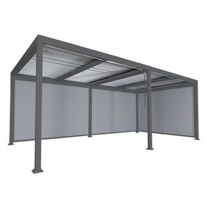 Bioklimatická pergola HWC-L46 3x6 se 3 bočními stěnami Antracit obraz