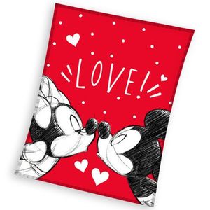 Carbotex Dětská deka Mickey a Minnie Mouse Love, 130 x 160 cm obraz