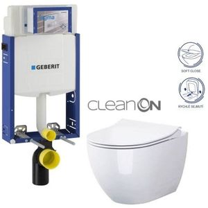 GEBERIT KOMBIFIX ECO, nádržka UP 320 bez tlačítka + WC CERSANIT ZEN CLEANON + SEDÁTKO 110.302.00.5 HA1 obraz