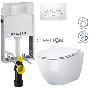 GEBERIT KOMBIFIXBasic vč. bílého tlačítka DELTA 21 + WC CERSANIT ZEN CLEANON + SEDÁTKO 110.100.00.1 21BI HA1 obraz