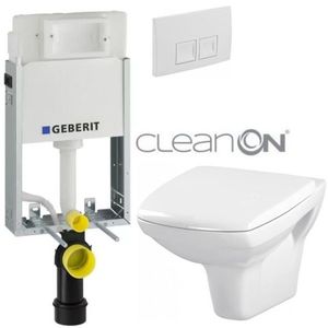 Geberit KOMBIFIX Basic tlačítko DELTA 50 Bílé WC CERSANIT CARINA + SEDÁTKO 110.100.00.1 50BI CA1 obraz