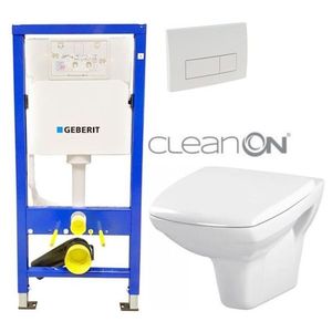 Geberit Duofix tlačítko DELTA51 BÍLÉ WC CERSANIT CARINA + SEDÁTKO458.103.00.1 51BI CA1 obraz